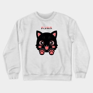 Cute Black Cat Paw Anime Crewneck Sweatshirt